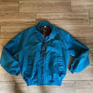 Vintage Cal Craft Teal Jacket Mens Full Zip Western Bomber 60s 70s Size Large